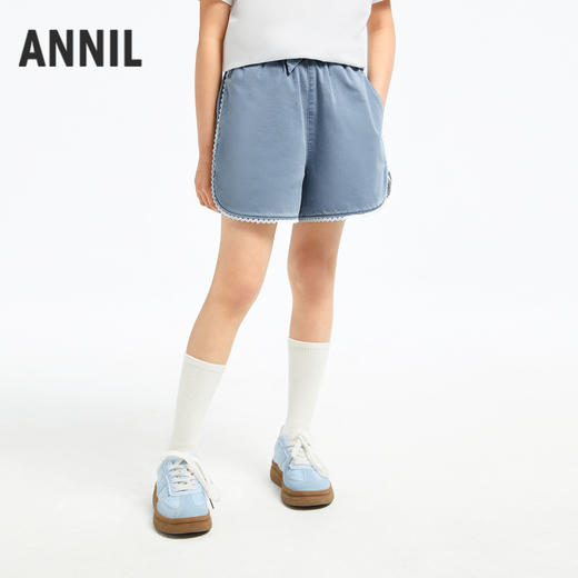 女童透气冰爽牛仔短裤裤子夏季新款安奈儿童装童装小程序专享EG426153 商品图0