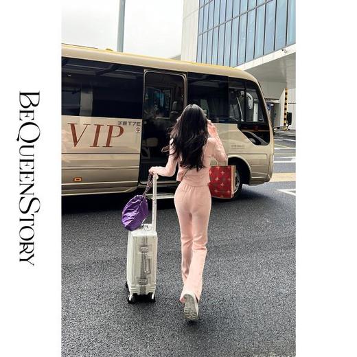 bequeenstory【法式街头】减龄气质显瘦休闲百搭烫钻运动连帽套装 商品图4