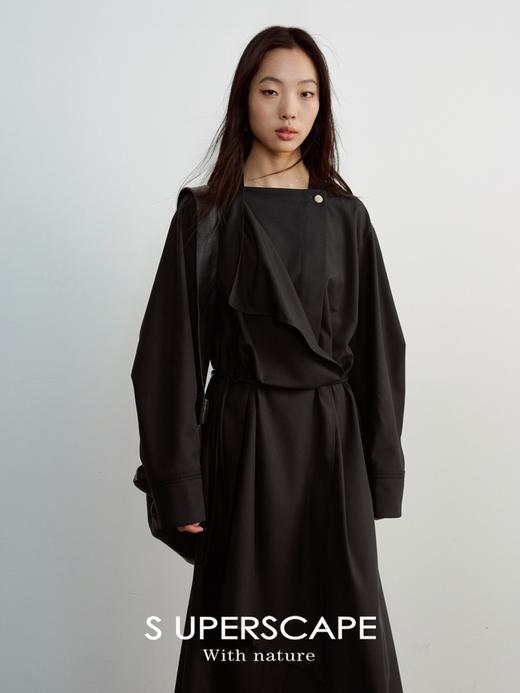 【5折不退换 买六免一】早春慵懒感不规则斜门襟设计感长款搭片连衣裙 商品图3