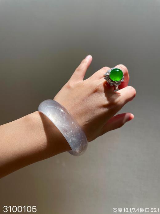 玻璃种木那轮胎镯【3100105】圈口55.1~具体价格微信咨询 商品图5