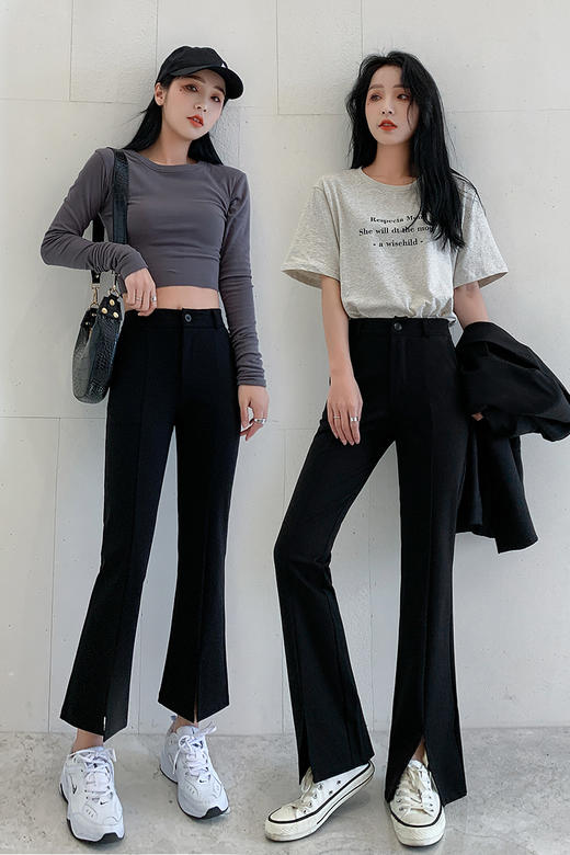 骆柒柒显瘦开叉裤，时尚微喇，西装面料，柔软亲肤，轻松显高显瘦~【G】 商品图4