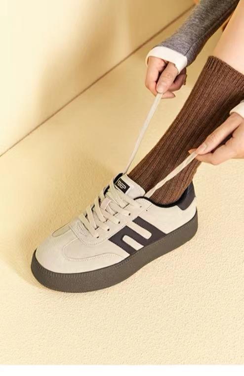 百丽复古德训鞋女2024年春款女鞋厚底撞色休闲鞋板鞋 商品图3