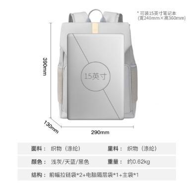 POLO 男士双肩包时尚潮流防溅水尼龙背包大容量电脑包学生高中书包 商品图2