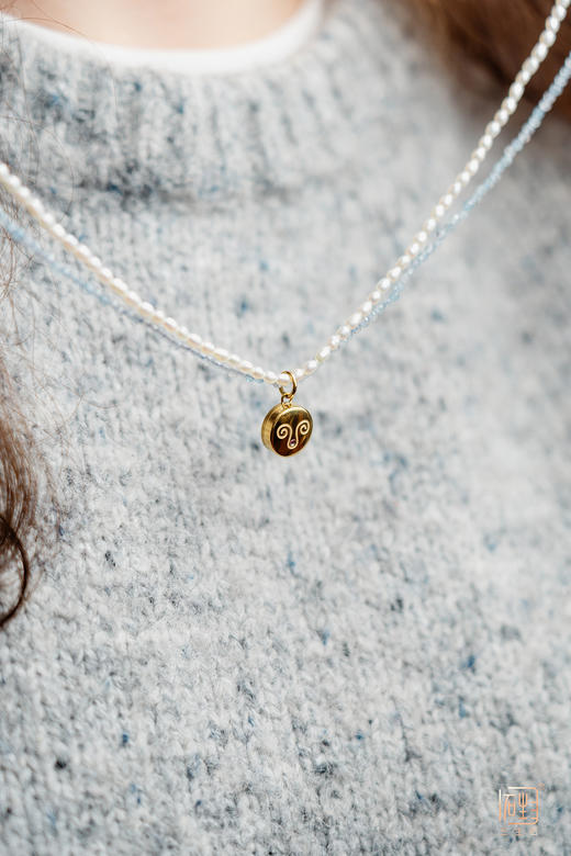 天然海蓝宝巴洛克米珠星座香氛款项链 商品图4