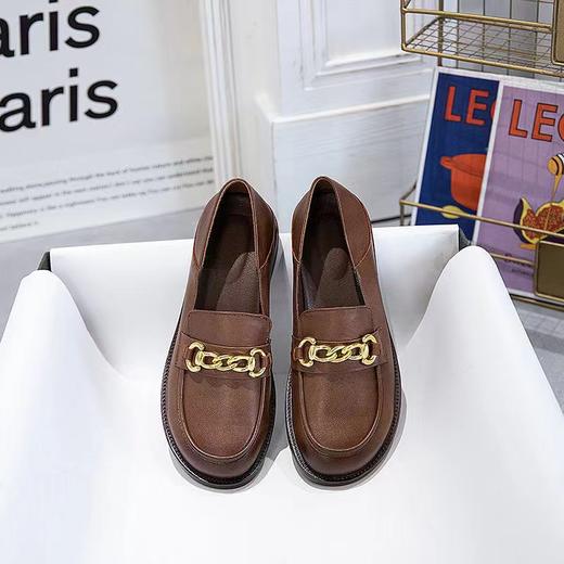 【复古英伦风乐福鞋】女款休闲牛皮鞋 圆头通勤单鞋 商品图7