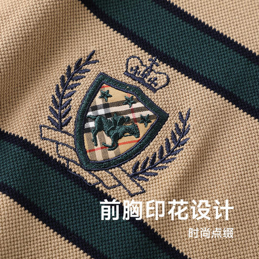 【丝光棉】【新款DG】大依优型大码短袖Polo衫丝光棉莫代尔横条纹翻领加肥加大男士大号弹力透气舒适半袖夏装 商品图2