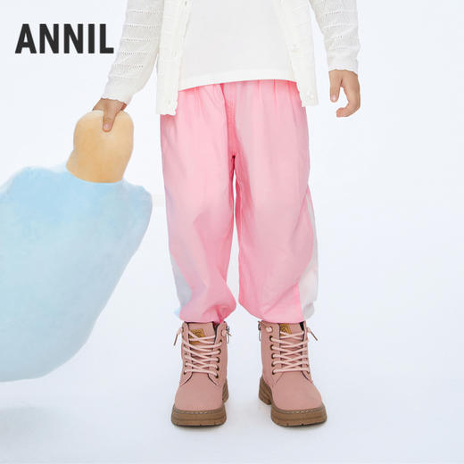 男女童棉麻混纺慢跑单裤裤子新款安奈儿童装实体店同款XM416549 商品图0