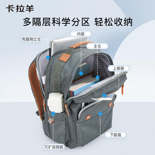 【云朵书包2.0PLUS版】卡拉羊中学生六维防下坠26L云朵书包 万物生 CX5000L 商品图8