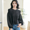 剩S/XL/XXL 米思阳2026春季新款时尚洋气设计感上衣小众黑色宽松衬衫女0383 商品缩略图0