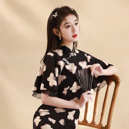 春夏新款，改良旗袍年轻款蝴蝶复古新中式小个子显瘦旗袍XL-24027 商品图1