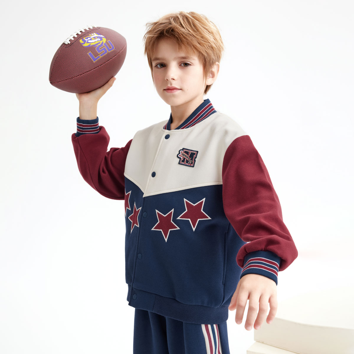 【秒2】【MQD】童装男童撞色棒球领外套秋冬新款儿童韩版学院风撞色外套