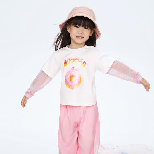 【实体店同款】女童假两件拼接长袖T恤新款安奈儿童装XG411622 商品图3