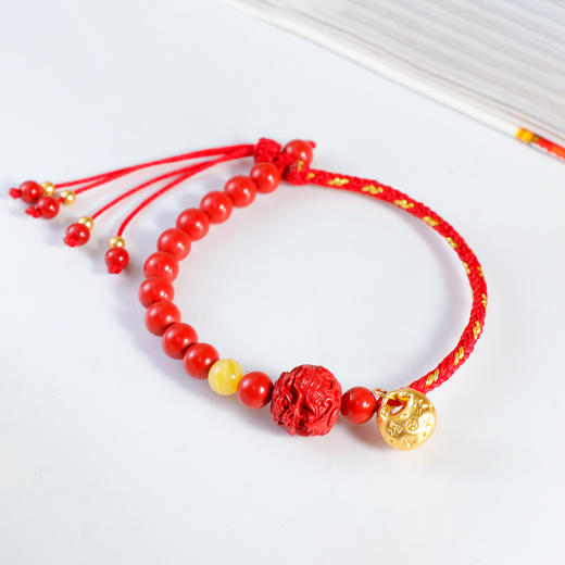 【宫里红绳】999足金福气满满龙手绳 商品图1