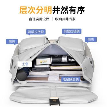 POLO 男士双肩包时尚潮流防溅水尼龙背包大容量电脑包学生高中书包 商品图1