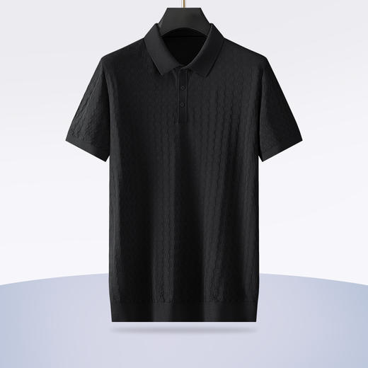 【伊力特面料】【新款DG】大依优型大码短袖Polo衫针织伊力特面料翻领加肥加大男士大号弹力透气舒适半袖夏装 商品图1