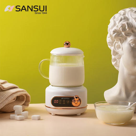 山水（SANSUI）养生壶煮茶器迷你办公室一人用电炖养生杯 0.5L白色KT-890 商品图3