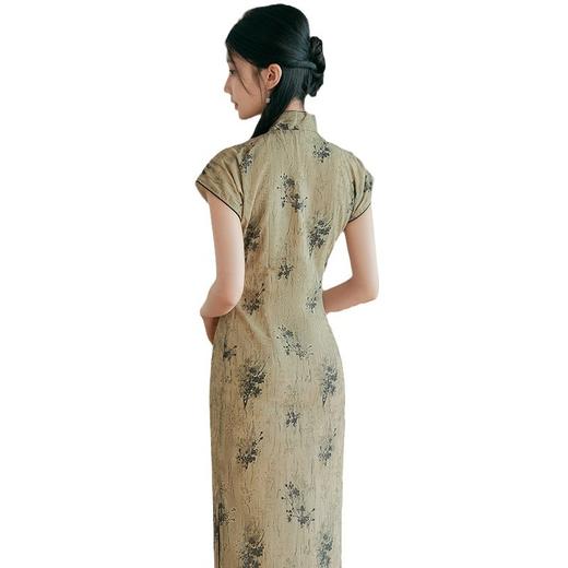 日常文艺，春夏新款仿天丝新中式旗袍古典风气质旗袍裙HYM-23539 商品图4