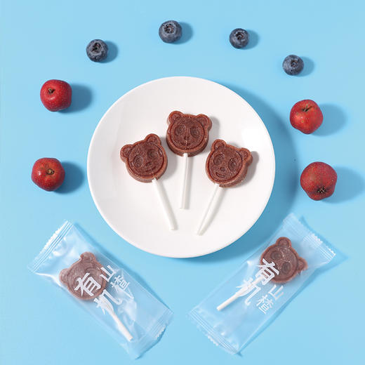 正耕 神栗有机山楂棒棒糖蓝莓味90g*3 商品图3