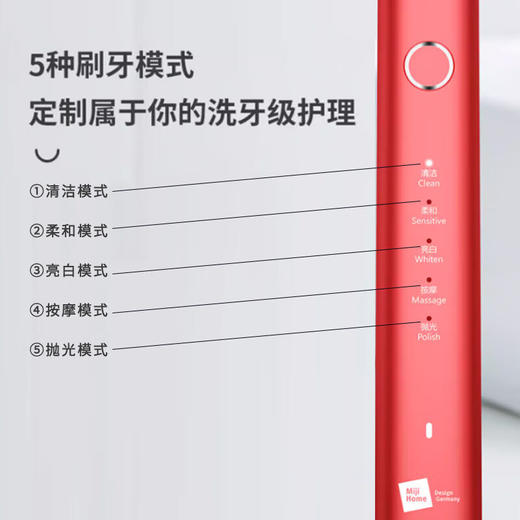 米技声波电动牙刷ET-962家用自动 红色 红色 商品图2