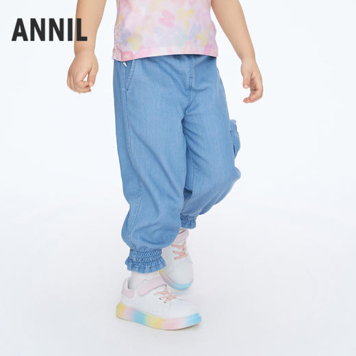 女童抗菌防晒冰牛仔单裤裤子新款安奈儿童装实体店同款XG416550 商品图2
