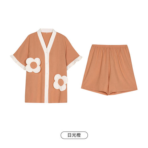 都市丽人生活家居春夏睡衣女软绵绵家居服薄款短袖短裤女士软绵绵套装LH41E1 商品图11