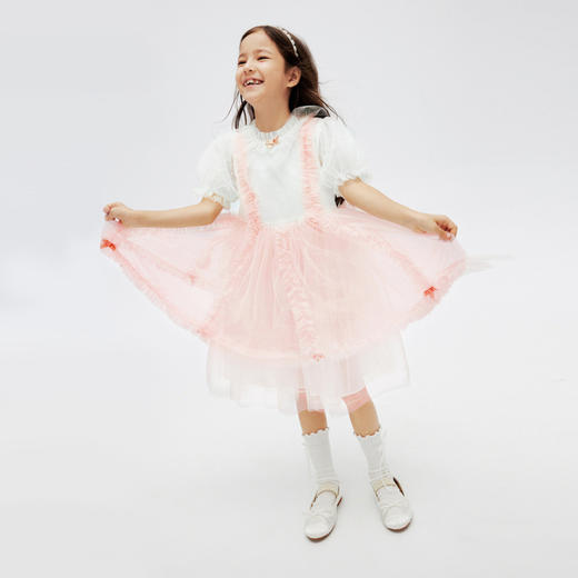 女童礼服新款夏甜美洛丽塔浪漫网纱公主蓬蓬裙子安奈儿童装EG423045 商品图3
