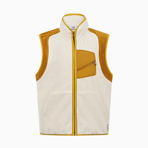 【G】【MQD】童装儿童马甲撞色华夫格背心春秋装男女童摇粒绒立领马夹外套 商品图0