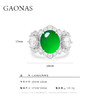 GAONAS 925银合成锆石戒指 国风新潮设计满绿蛋面绿开口戒10311JG 商品缩略图5