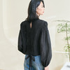 剩S/XL/XXL 米思阳2026春季新款时尚洋气设计感上衣小众黑色宽松衬衫女0383 商品缩略图3