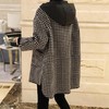 雀说 外套女早春格子宽松连帽显瘦毛呢大衣4ZF-022605 商品缩略图2