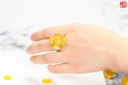 [ 思华年 ]  金珀花戒指 商品图3