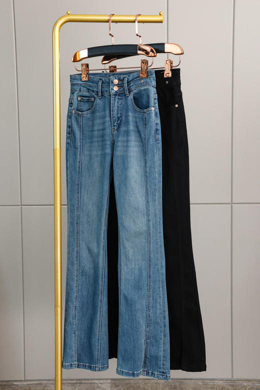 两粒扣高弹微喇超模裤 商品图11