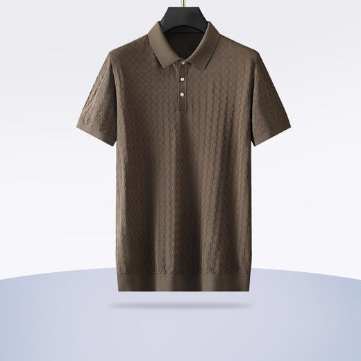 【伊力特面料】【新款DG】大依优型大码短袖Polo衫针织伊力特面料翻领加肥加大男士大号弹力透气舒适半袖夏装 商品图0