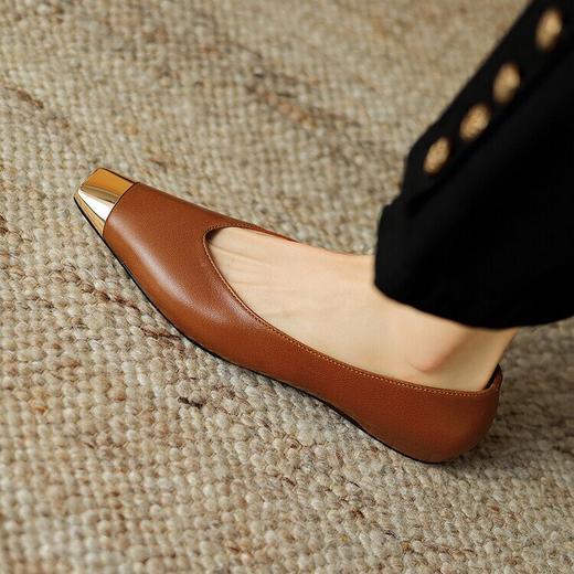 【预售5天】春秋季新款，小方头低跟鞋女单鞋浅口百搭鞋AMN&TX11-99 商品图3