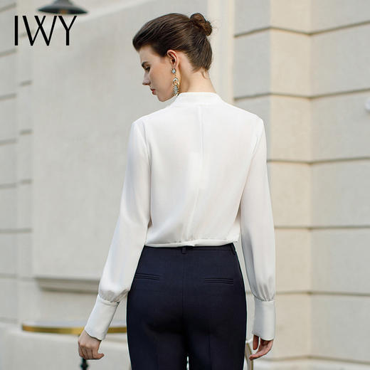 IWY/气质通勤百搭衬衫女春秋款雪纺长袖西装打底衬衣通勤教资面B506 商品图3