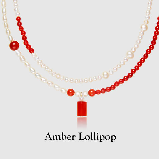 预售3天发货【惊喜饰品丨APT Amber Lollipop 红玛瑙项链手链】 天然红玛瑙搭配淡水珍珠 碰撞出 一丝温婉之意 双链的叠戴款式玛瑙珍珠 可以自由组合搭配 商品图12