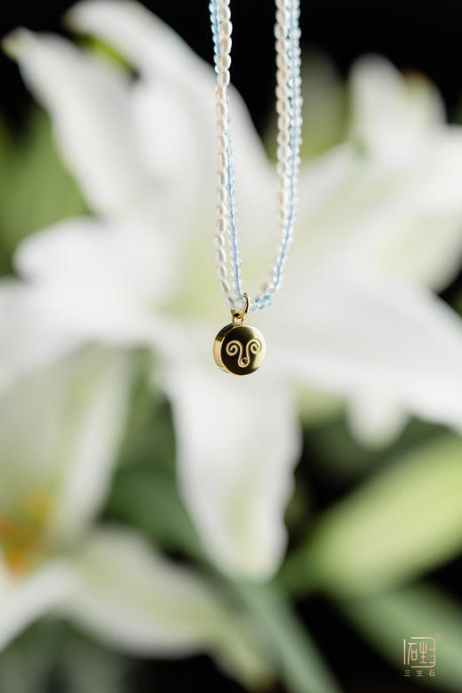 天然海蓝宝巴洛克米珠星座香氛款项链 商品图5