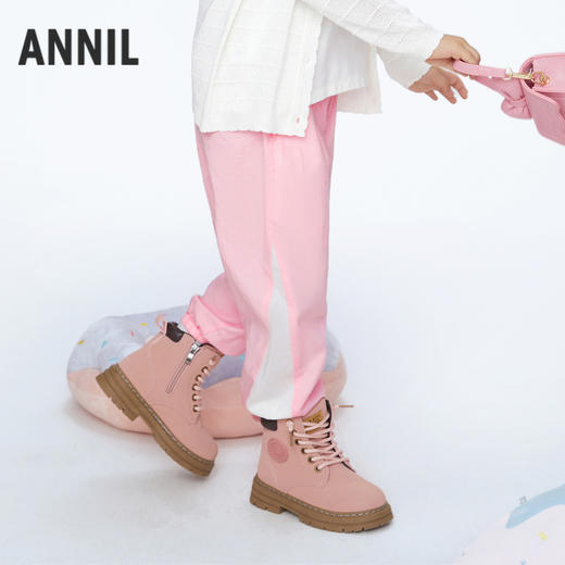 男女童棉麻混纺慢跑单裤裤子新款安奈儿童装实体店同款XM416549 商品图2