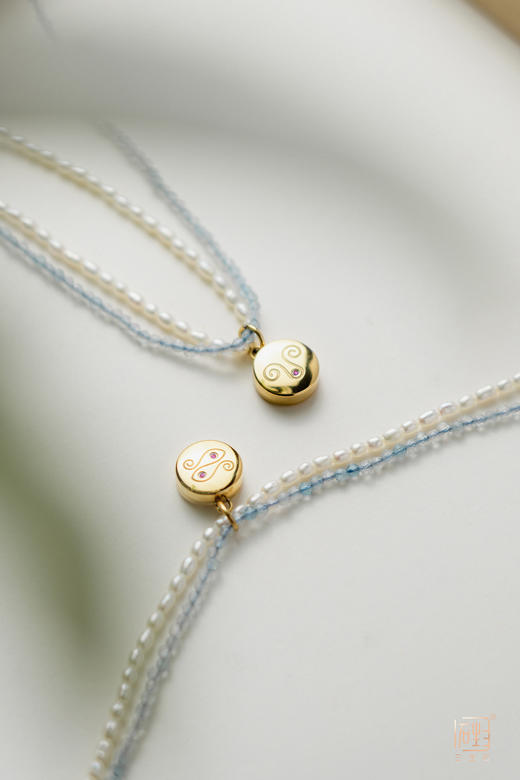 天然海蓝宝巴洛克米珠星座香氛款项链 商品图7