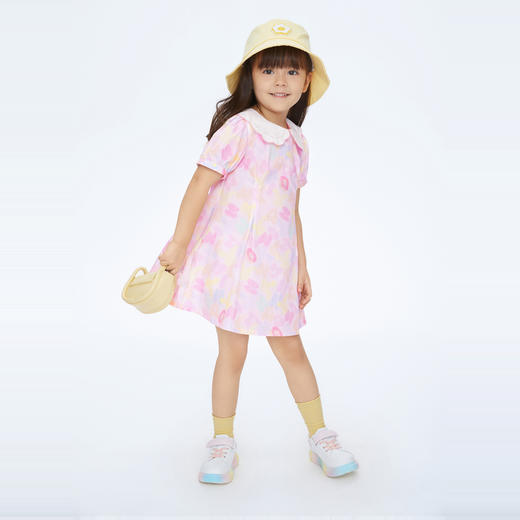 【实体店同款】女童纯棉印花短袖连衣裙裙子新款安奈儿童装XG413623 商品图5