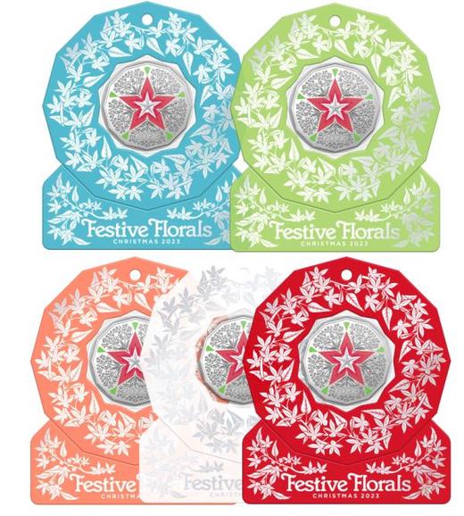 2023澳大利亚 圣诞节日花卉纪念币 商品图1