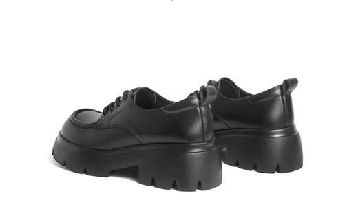 百丽厚底牛津女鞋2024春季新款鞋子黑色小皮鞋 商品图7