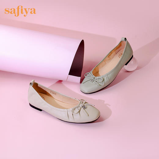 Safiya/索菲娅 2024春新款休闲蝴蝶结羊皮平软底浅口单鞋 SF41111083 商品图2