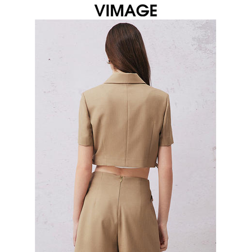 VIMAGE纬漫纪夏季新款时尚显瘦小众设计纯色短外套V2103723 商品图4