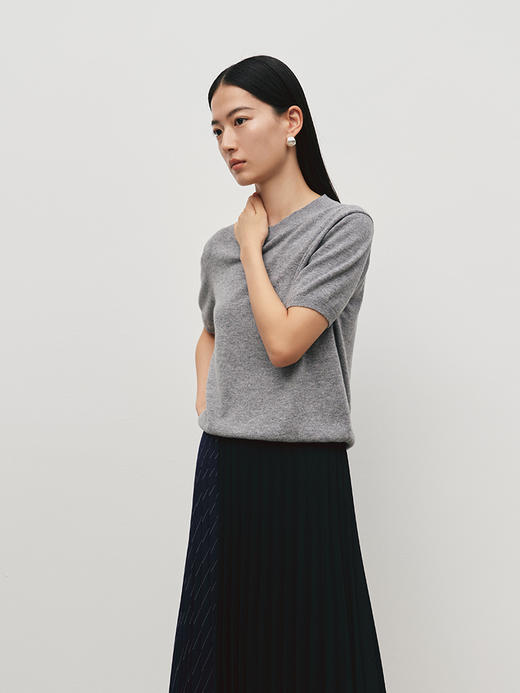 羊绒羊毛圆领松弛短袖毛衫FJ5057243 商品图9