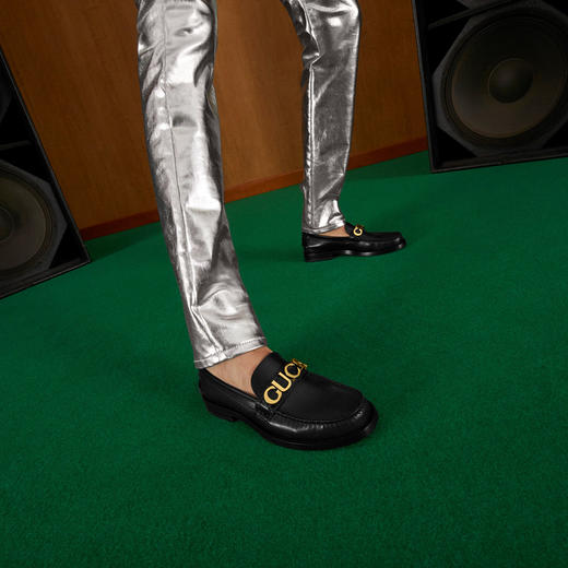 GUCCI 古驰 女士Gucci皮革乐福鞋 黑色 700036 D3V00 1000 商品图3