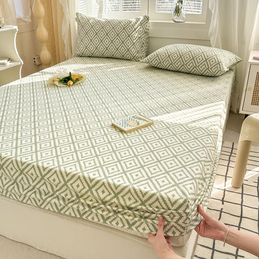 自然醒纯棉老粗布床笠单件全棉床垫保护罩防尘罩全包防滑席梦思保护套夏JY 商品图7