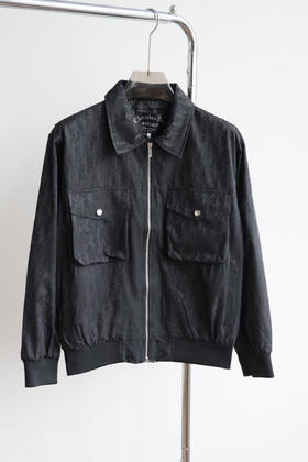 西D 满印暗纹 工装翻领夹克外套 WT698