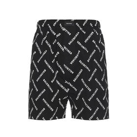 BALENCIAGA 巴黎世家 男士字母徽标印花休闲短裤 黑色 719975 TPLA4 1070