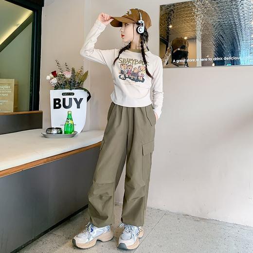 【百搭三色，洋气时尚！】女童长袖T恤春秋款2024新款，女大童春秋装童装儿童打底衫秋季潮！ 商品图2